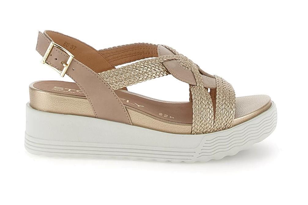 Sandalias con plataforma Stonefly 220895 PARKY 24 EMBOSSED para mujer en taupe
