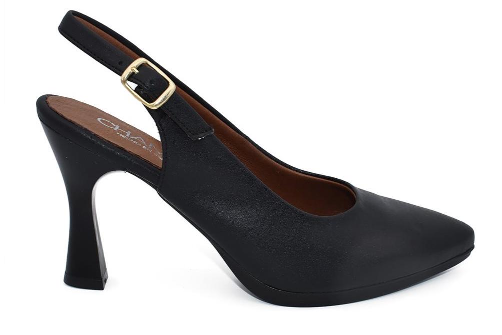 Zapatos de Tacón Destalonados Chamby 4251 negro Mujer | Slingback de Piel Tacón Alto para Fiesta