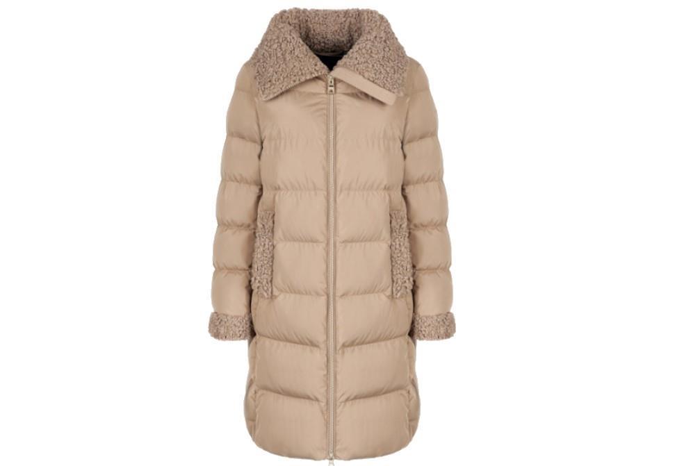 Cazadora larga Geox Vilde W5628E en color natural