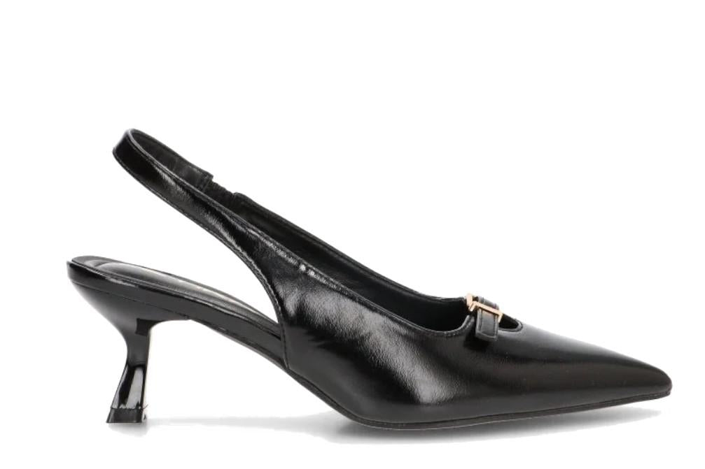 Zapatos destalonados de tacón medio Etika Bossa 63327 negros con lazo - Zapatos de fiesta