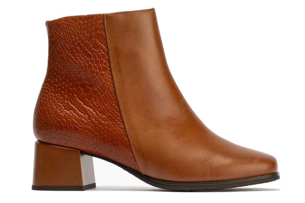 Botines con tacón Pitillos 10124 en cuero para mujer