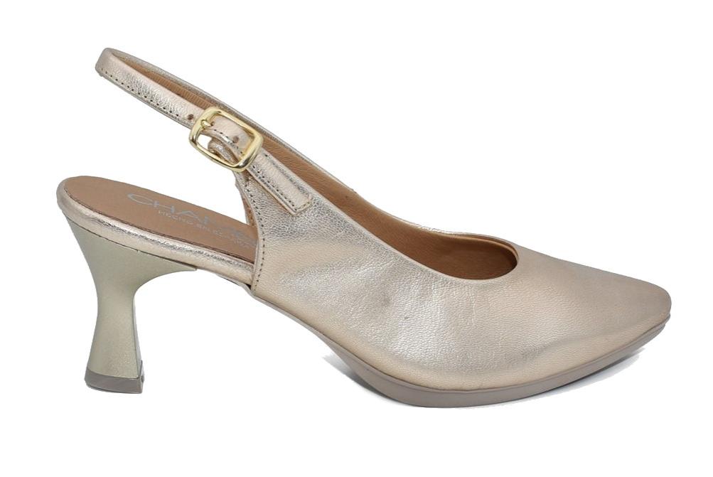 Zapatos de Tacón Destalonados Chamby 4241 Platino Mujer | Zapatos de fiesta