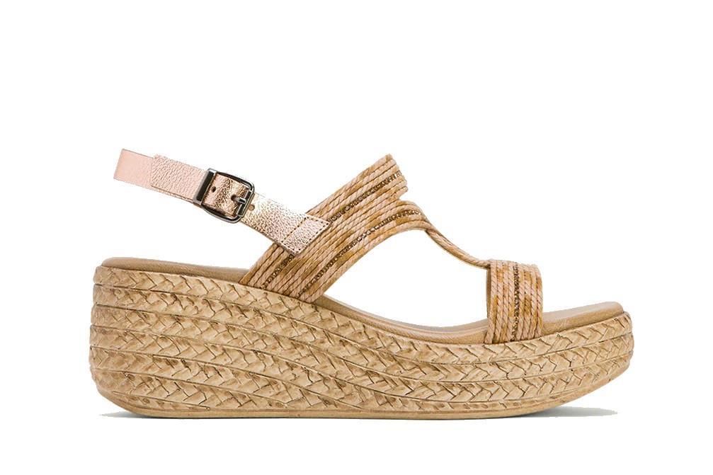 Sandalias con cuña Porronet Gala 3036 en rose