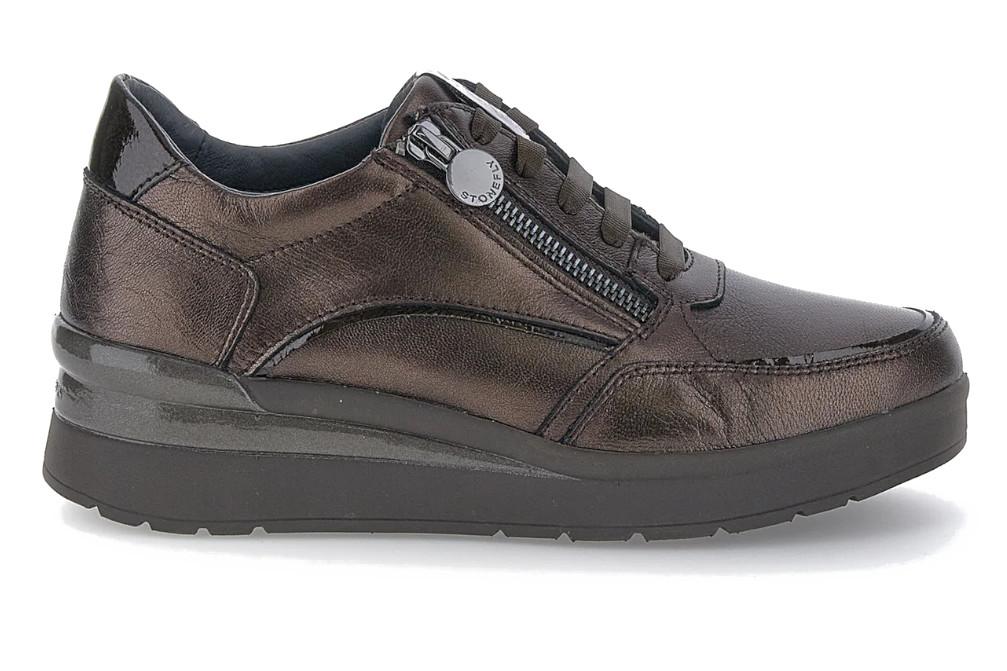 Zapatillas mujer Stonefly Cream 58 marrón de piel con cremallera