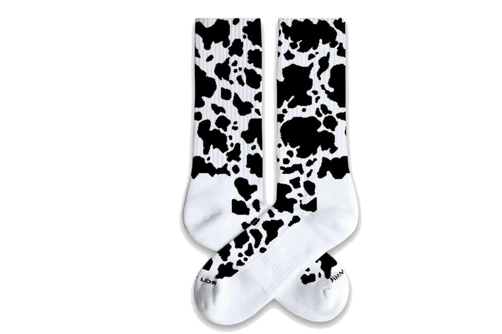 Calcetines Jimmy Lion Athletic Zebra Print unisex en blanco