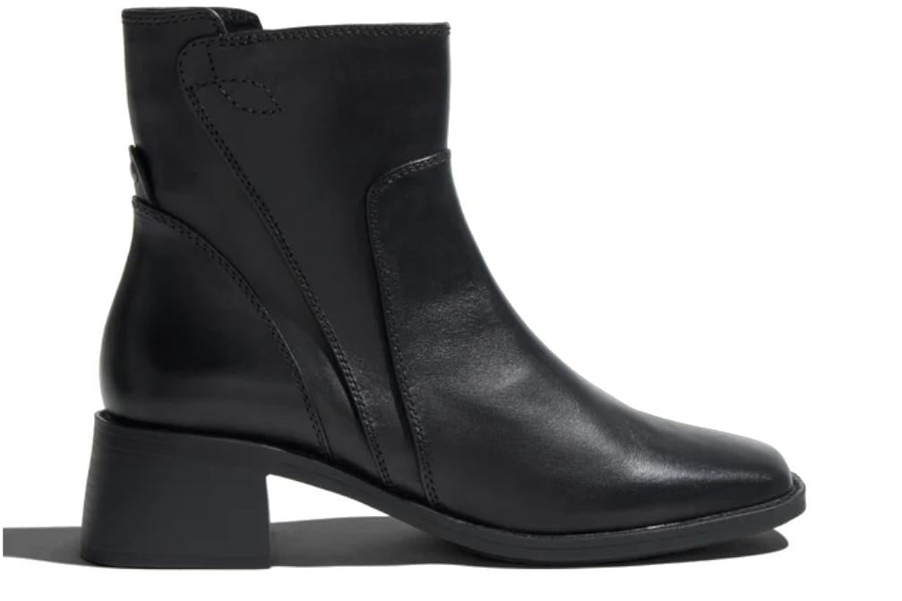 Botines de piel negros con tacón bajo Regarde le Ciel Lilla-01 para mujer