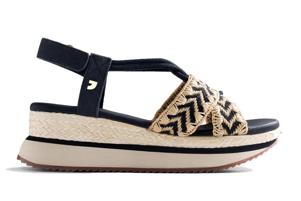 Sandalias de Cuña Bordado Gioseppo Ugunja 78618 Negro para Mujer