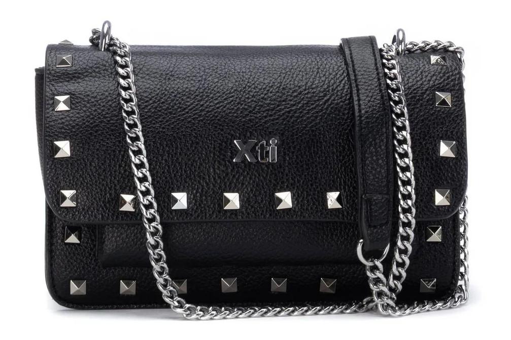 Bolso bandolera mujer Xti 184532 negro – Bolso elegante efecto piel con cremallera y certificado vegano