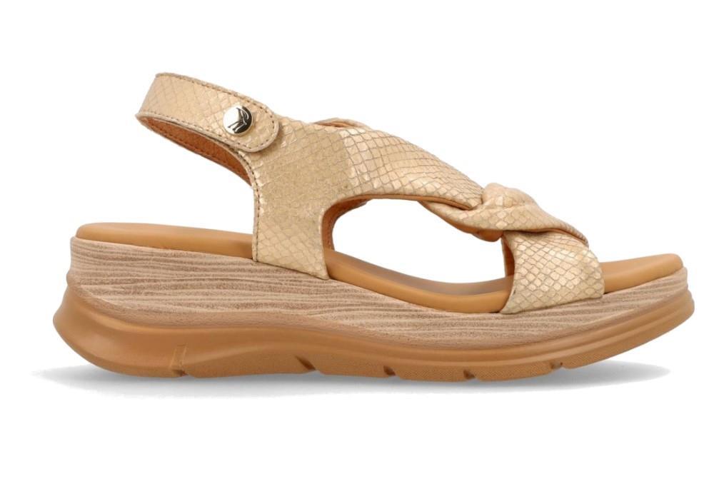 Sandalia con cuña Paula Urban 26-614 en platino para mujer