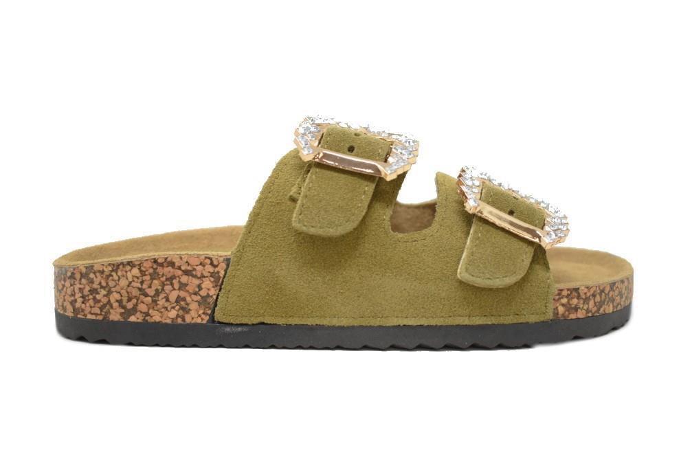 Sandalias bio planas Isteria 29229 en caqui para mujer