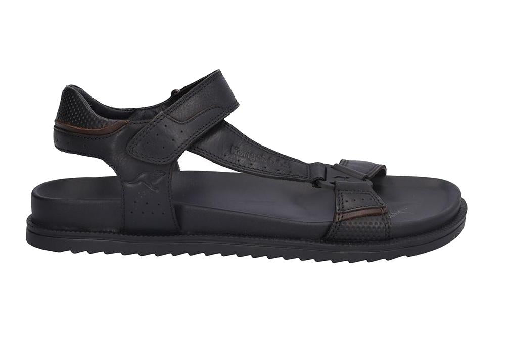 Sandalias Hombre Kangaroos 1025-1 Negro de Piel – Comodidad, Ligereza y Estilo Casual