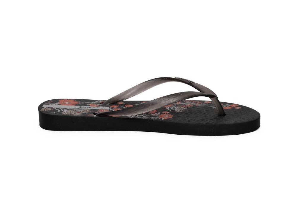 Chanclas Ipanema Oasis FEM IP26571 Negras para Mujer | Sandalias de Dedo con Detalles Florales