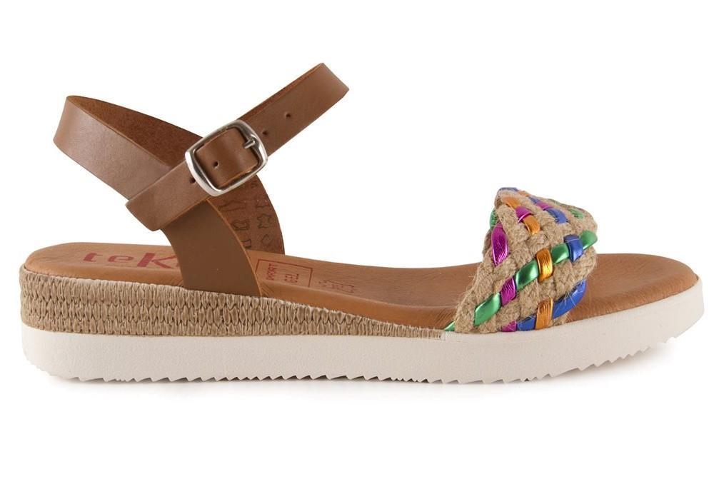 Sandalias con cuña baja Tekila 1266 multicolor para mujer