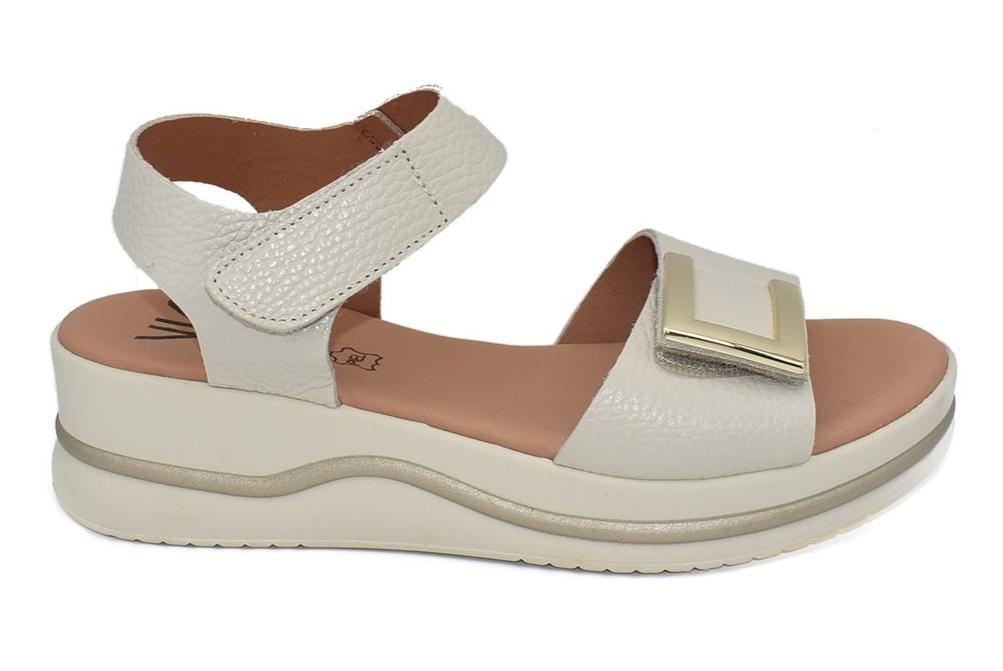 Sandalias con Cuña Cokketa 927 Beige Mujer | Piel, Plantilla Gel y Máximo Confort