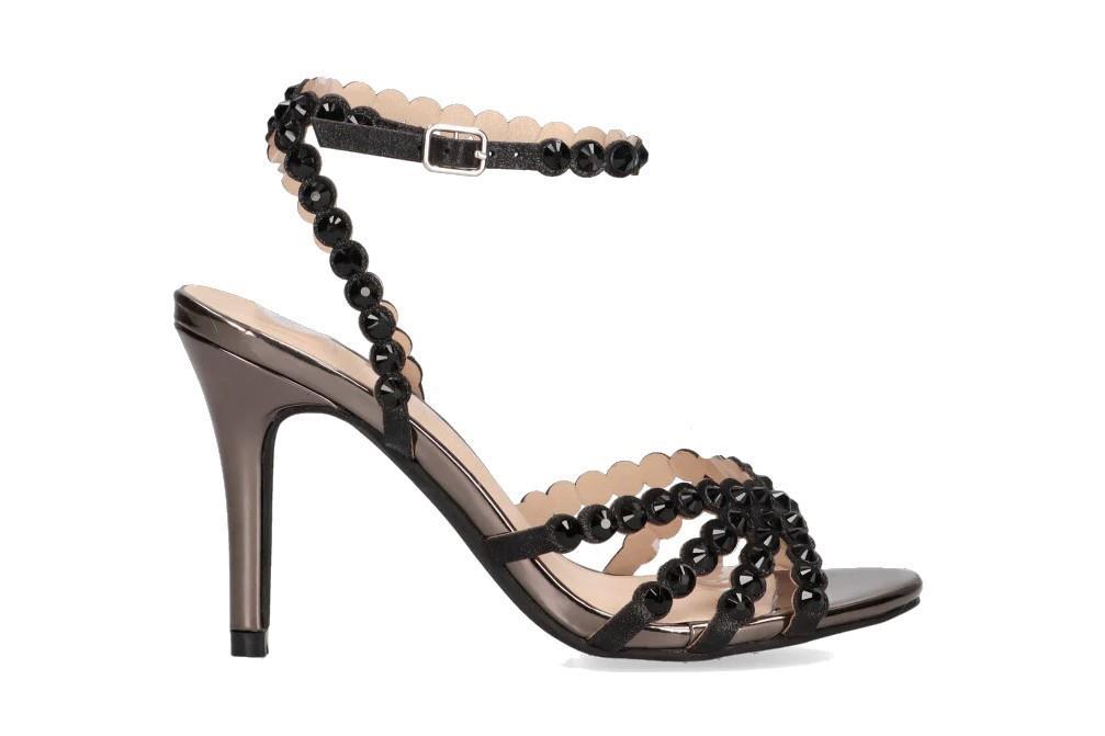 Sandalias de fiesta con tacón 90010 en negro para mujer