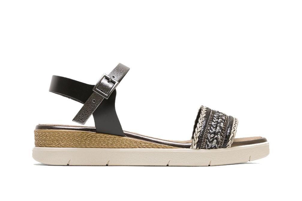 Sandalias planas Porronet Clara 3148 en negro para mujer