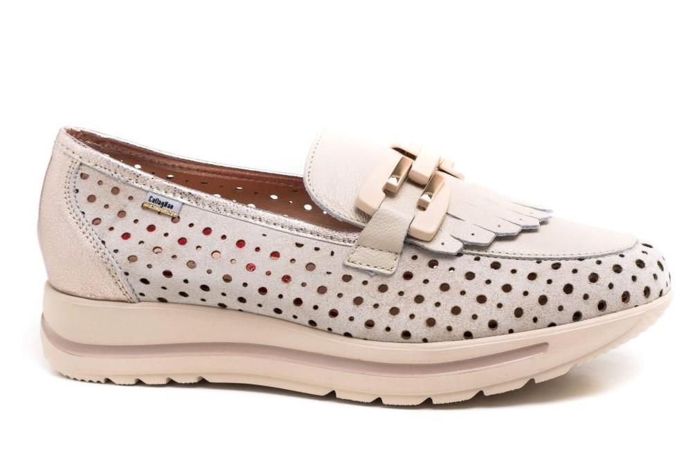 Mocasín Callaghan 40732 Pesca en marfil para mujer