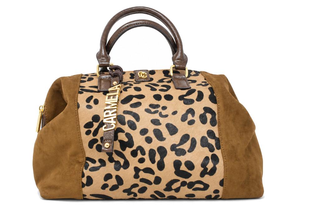 Bolso shopper Carmela 186253 en taupe para mujer de Serraje con Print Animal