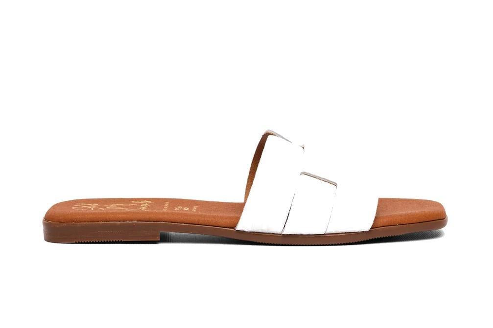Sandalias planas Oh! My Sandals Alexia 5550 en blanco para mujer
