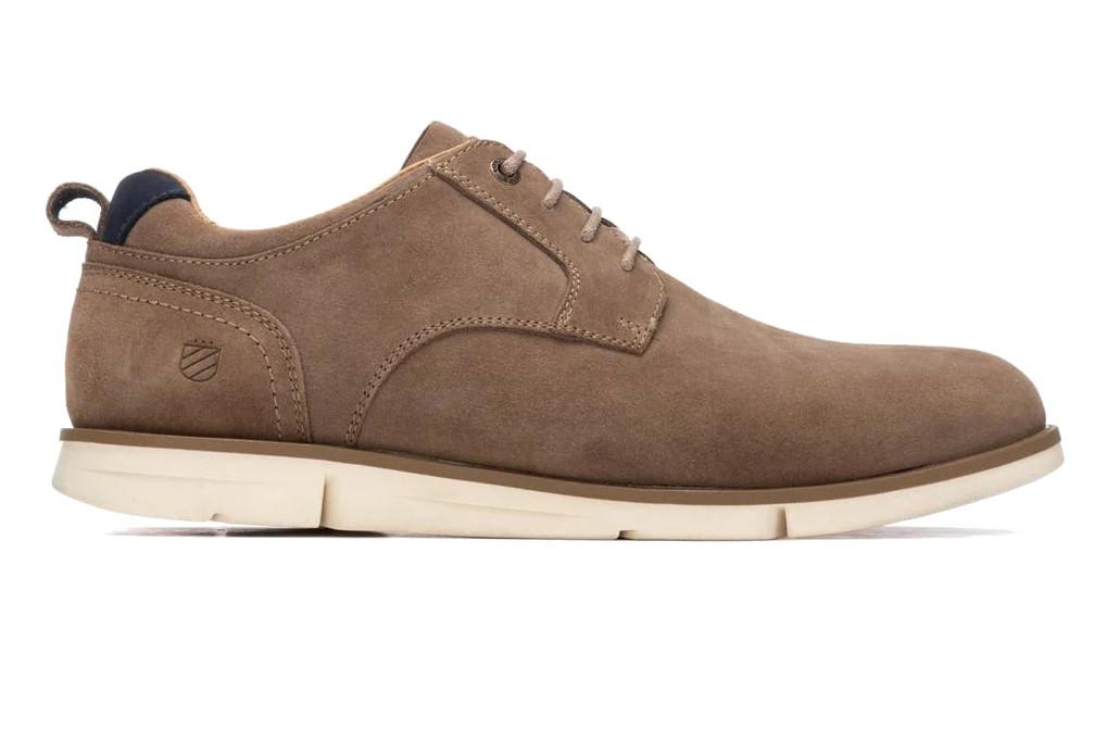 Zapato con cordones Carmela 163901 en taupe| Zapato Casual de Serraje con Suela Antideslizante y Plantilla Extraíble