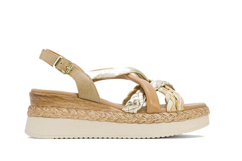 Sandalias con cuña Porronet Flavia 3033 en platino