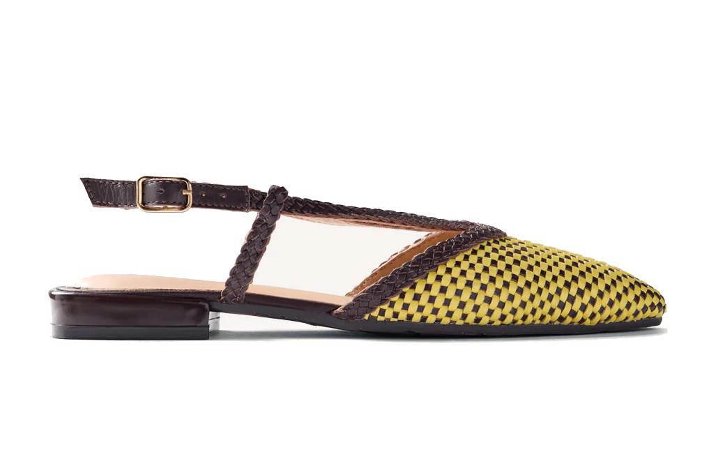 Bailarinas destalonadas de piel trenzada Gioseppo Techumesh 79270 amarillo – cómodas y elegantes