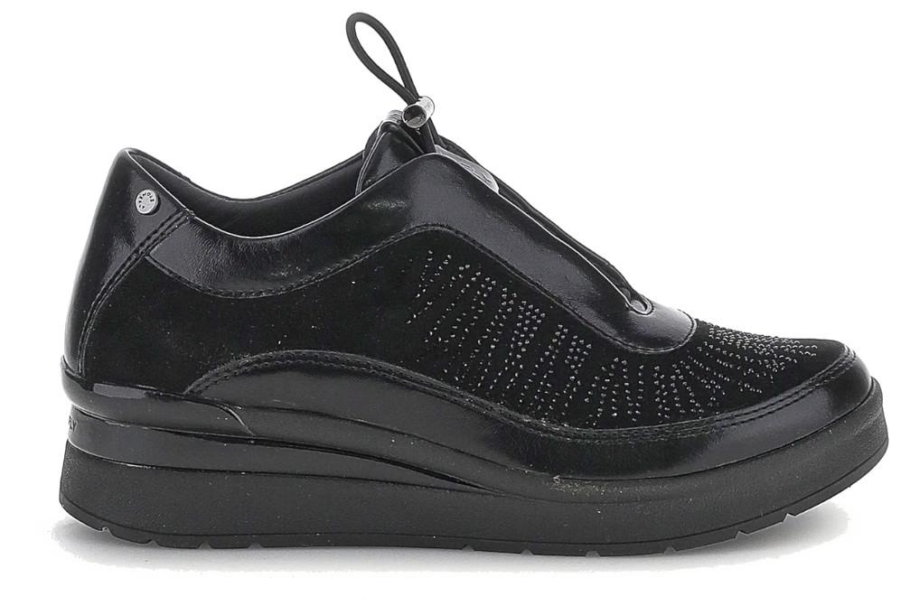 Zapatillas de mujer Stonefly Cream 70 224215 negras con strass