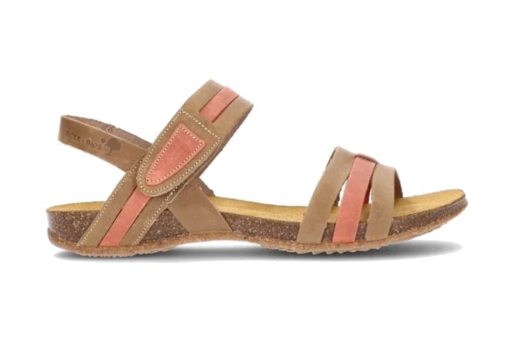 Sandalias planas Interbios 4470 en teja para mujer