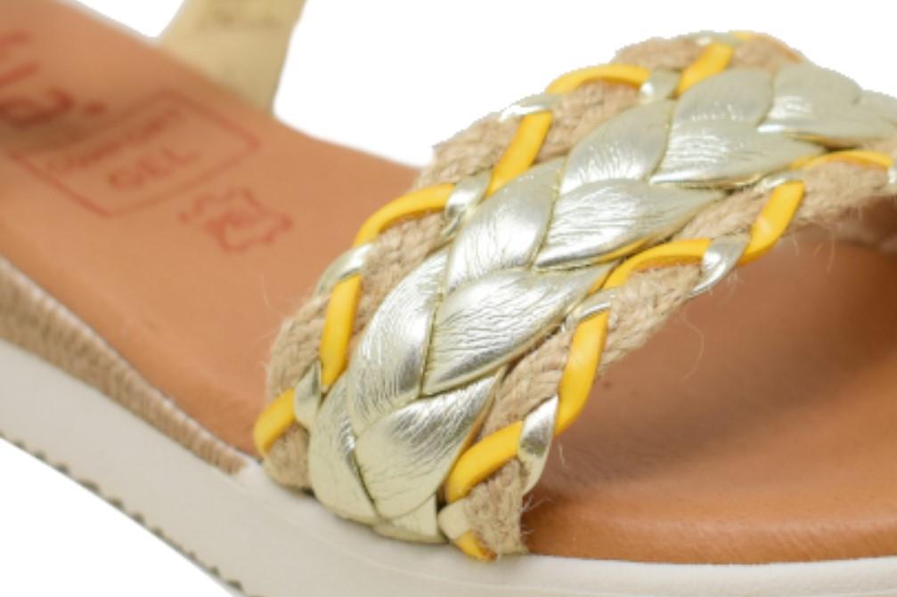 Sandalias planas Tekila 1267 en platino para mujer