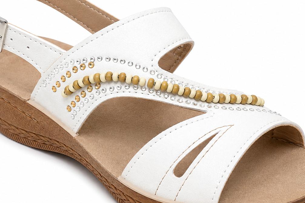 Sandalia con cuña cómoda Inblu DL000004 Blanca con Planta Gel para mujer