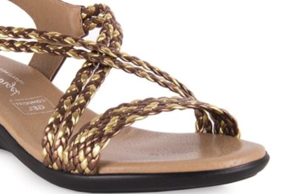 Sandalias planas Pie de Angel 323 en bronce para mujer