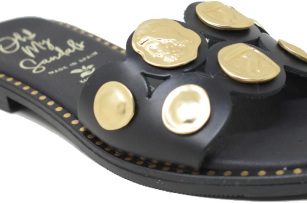 Sandalias planas de pala Oh! My Sandals Selene 5785 en negro para mujer
