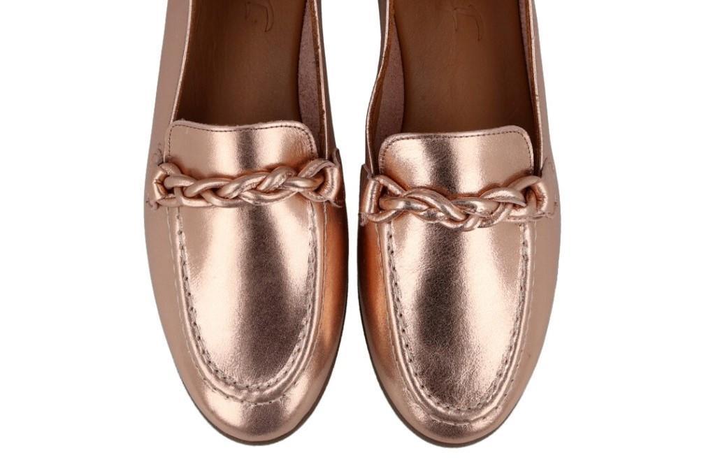 Mocasines piel bronce W&F 35-48-722 A4 para mujer
