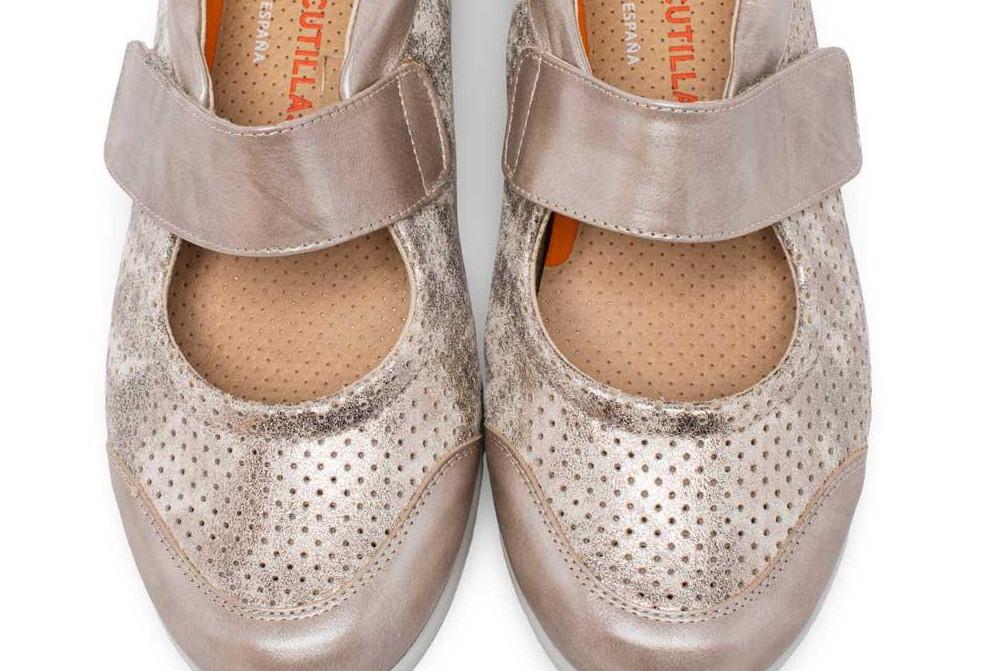Merceditas Dr. Cutillas 43647 Oro Mujer | Piel, Horma Cómoda y Plantilla Extraíble