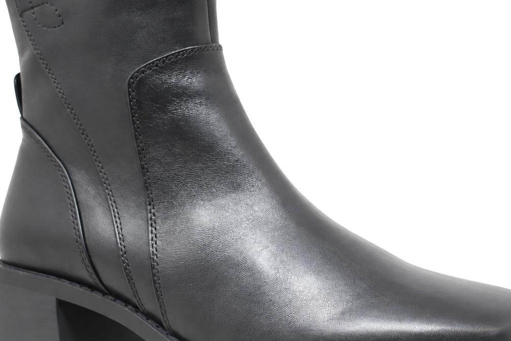Botines de piel negros con tacón bajo Regarde le Ciel Lilla-01 para mujer
