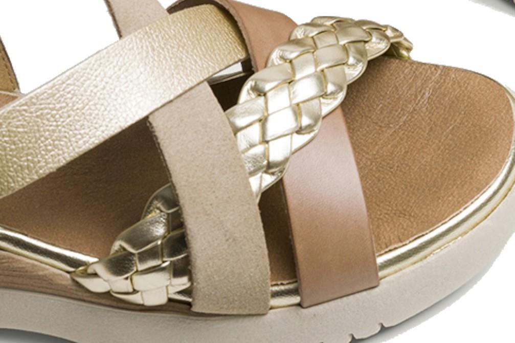 Sandalias con cuña Porronet Bárbara en taupe para mujer
