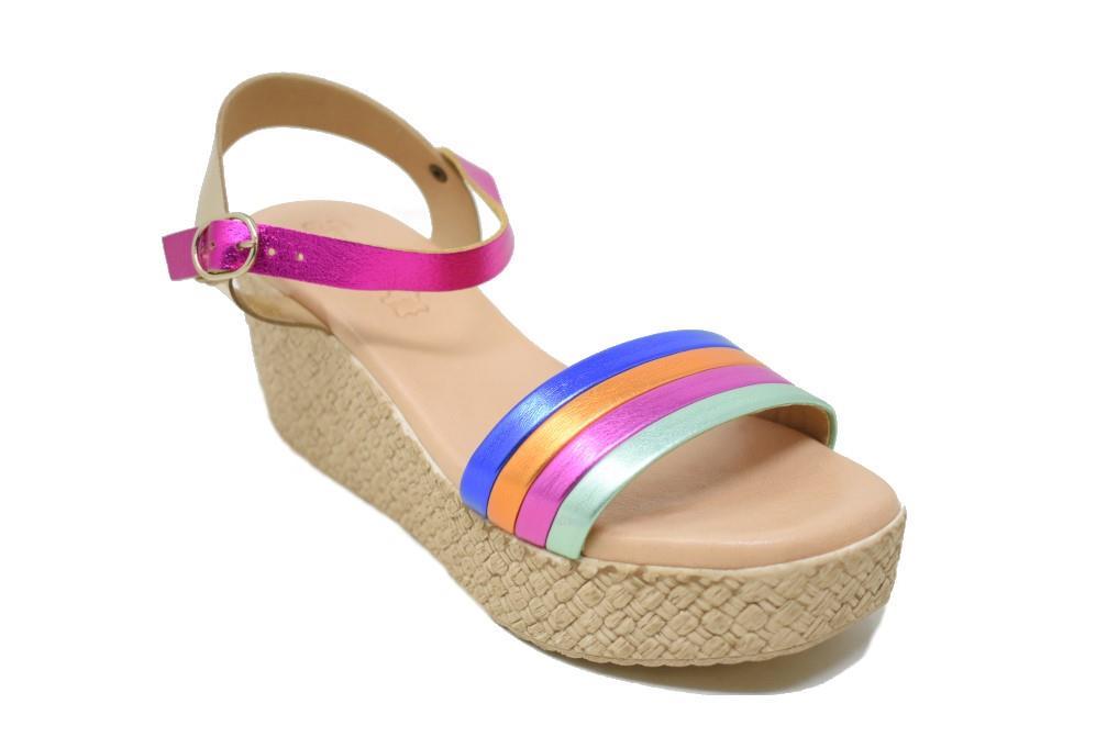Sandalias con cuña Fiordi 2415 multicolor para mujer