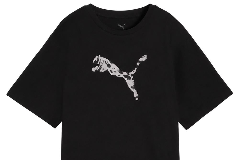 Camiseta holgada PUMA Essentials Graphics Animal para mujer negra 691821