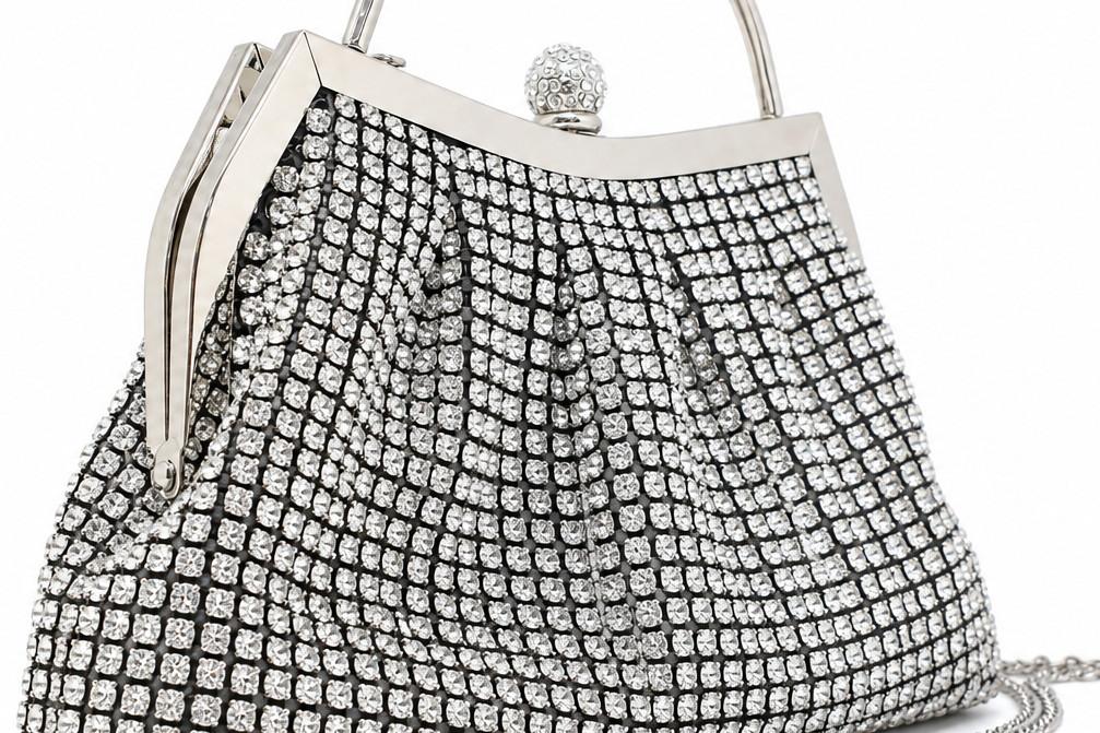 Bolso de Fiesta Plata Mujer Menbur AMB1809 con Pedrería