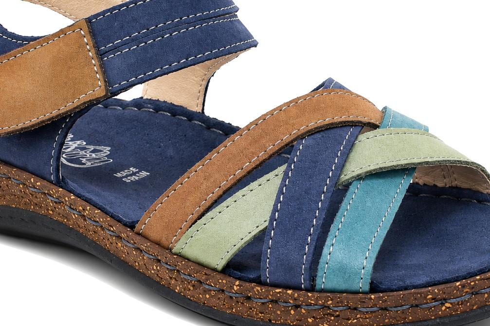 Sandalias bio Walk & Fly Mediterráneo 43170 azul de piel para mujer