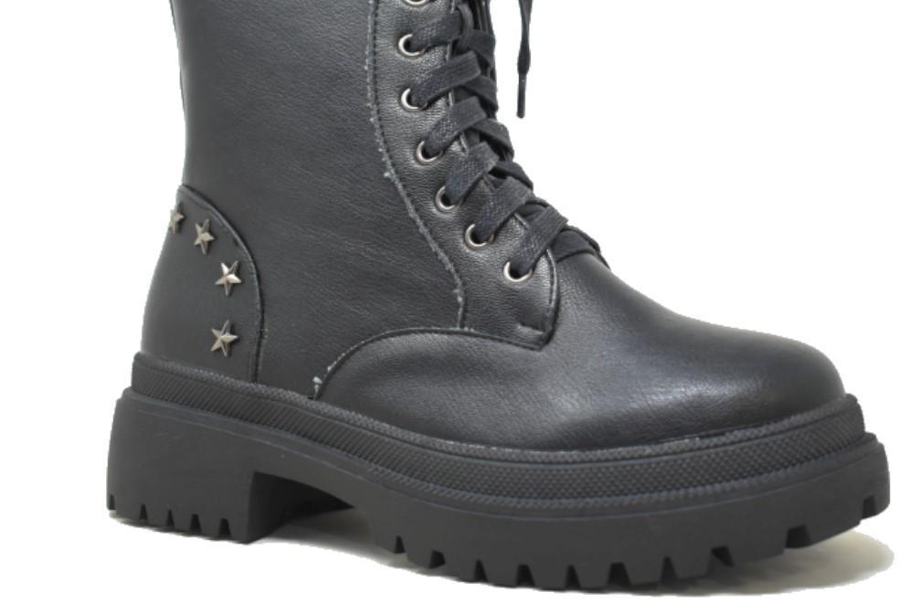 Botines militares Isteria 21223 en negro para mujer