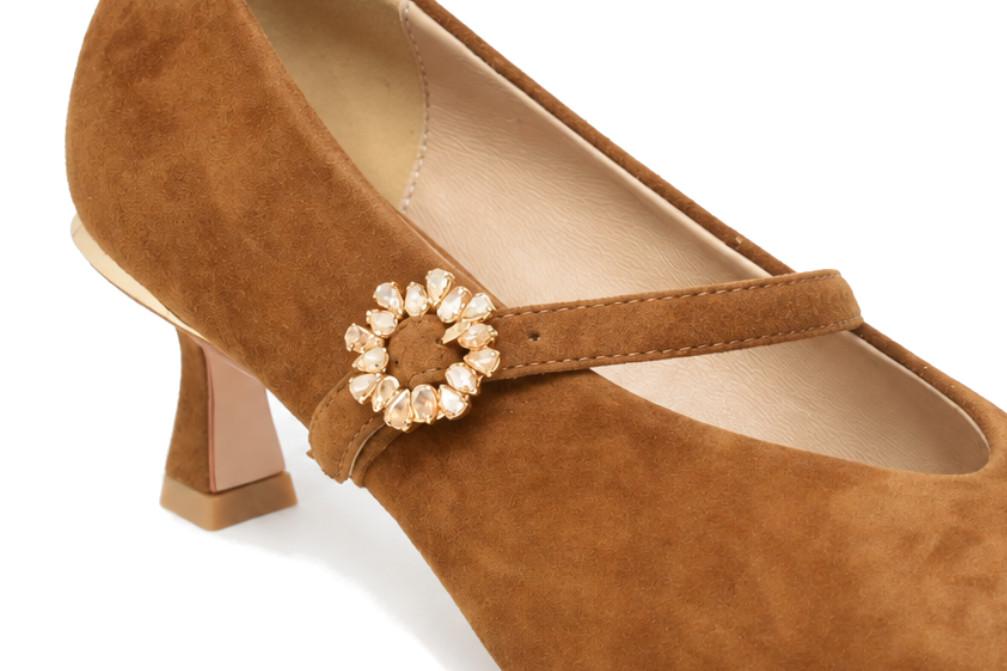 Zapato de tacón de fiesta Alma en Pena I260222 Camel de Ante para mujer