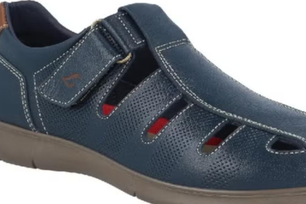 Sandalias cangrejeras de piel Luisetti 27920 para hombre en azul marino