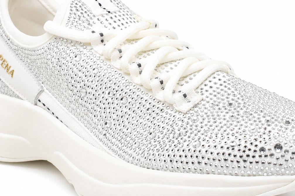 Zapatillas Alma en Pena V2652601 con Pedrería y Plataforma Blanca