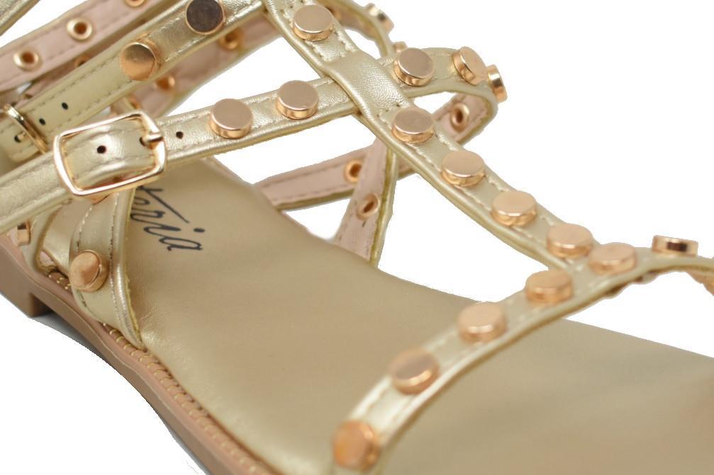 Sandalias romanas Isteria 25097 en oro para mujer