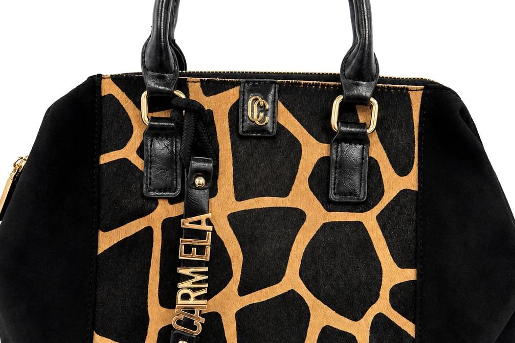 Bolso shopper Carmela 186253 en negro para mujer de Serraje con Print Animal