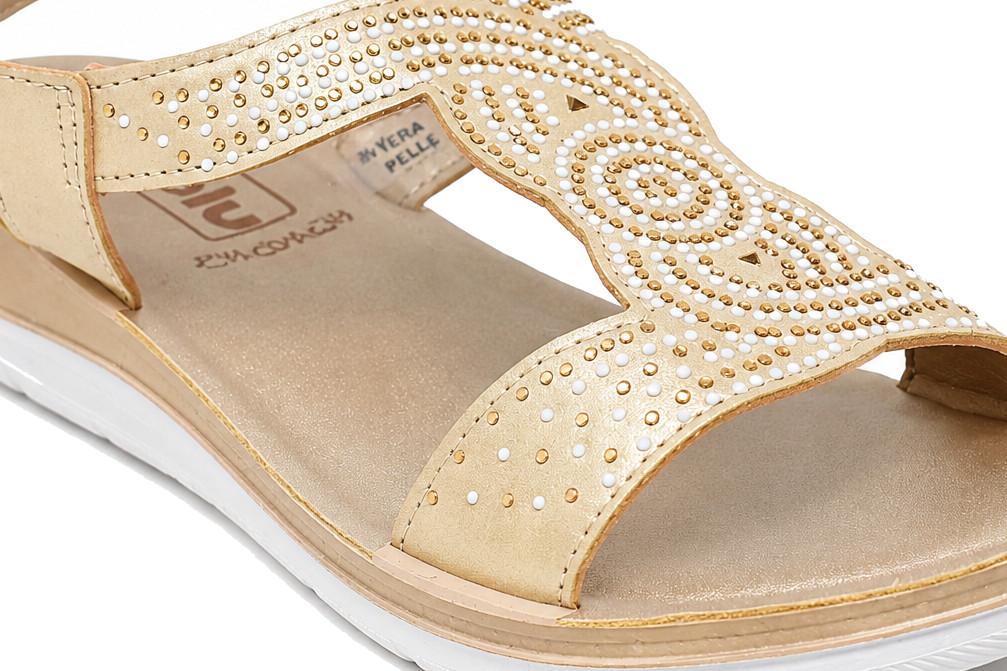 Sandalias deportivas con cuña Inblu BV000049 oro para mujer