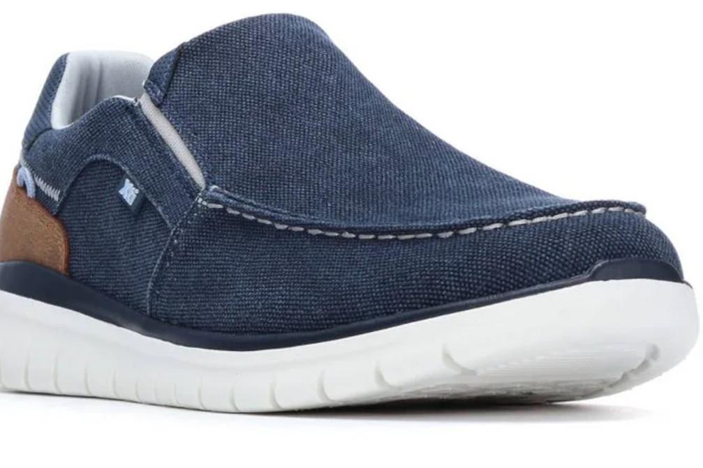 Mocasín de lona para hombre XTI 145763 en azul Vegano Textil Casual sin Cordones