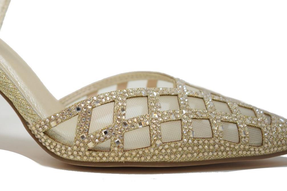 Zapatos de tacón destalonado Menbur 26184 en oro