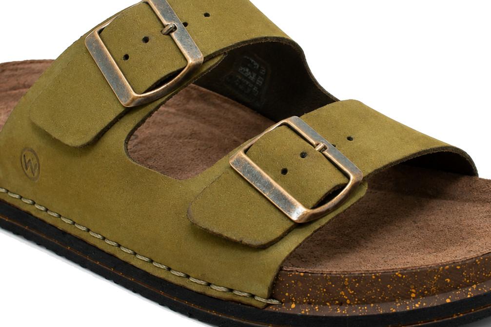 Sandalias bio Walk & Fly Oslo 50050 en color caqui para hombre de piel